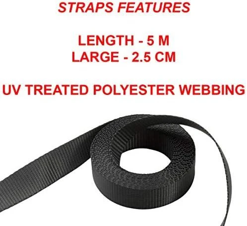 Master Lock Masterlock Tvirtinimo diržas su terkšle ir karabinais, 5m, juodas