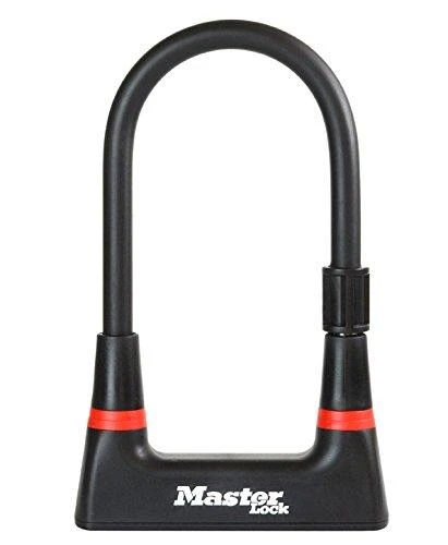 Masterlock MASTER LOCK Grūdinto plieno aukšto saugumo "U" formos dviračio spyna su 4 raktais (juoda)