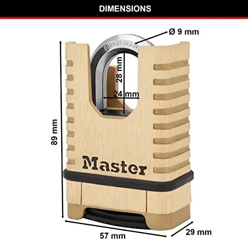 „Master Lock Excell“ pakabinama spyna su apvadu M1177EURDCC