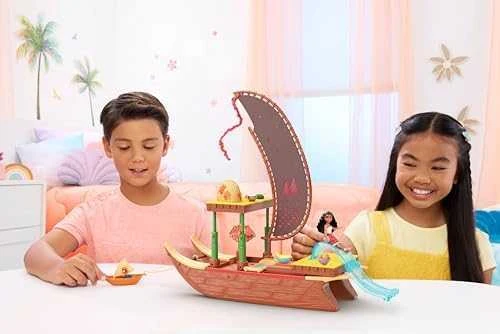 Žaislas - Mattel Disney Vaiana 2 Kanoja Žaislų Rinkinys su Mini Lėle ir Priedais