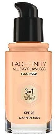 Max Factor Facefinity All Day Flawless Vegan Matte Primer Maskuoklis ir Foundation 3-In-1 33 Crystal rausvas gelsvas SPF 20, 30 ml