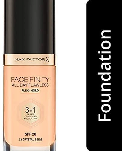 Max Factor Facefinity All Day Flawless Vegan Matte Primer Maskuoklis ir Foundation 3-In-1 33 Crystal rausvas gelsvas SPF 20, 30 ml