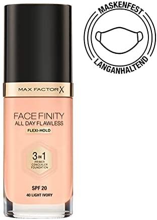 Max Factor Facefinity All Day Flawless Flexi-Hold 3in1 gruntas Maskuoklis Foundation SPF20 40, 30 ml