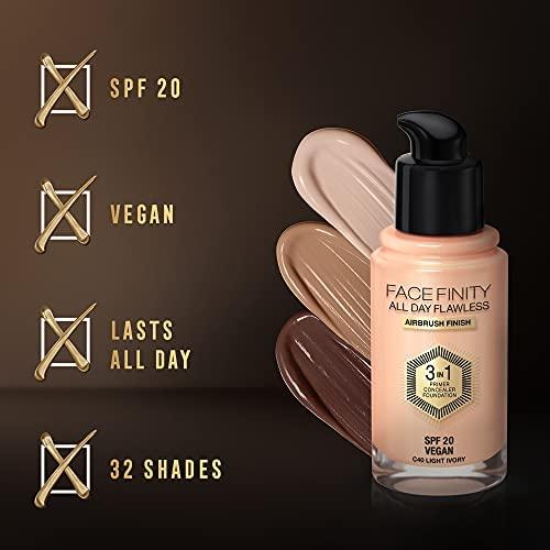 Max Factor Facefinity All Day Flawless Flexi-Hold 3in1 gruntas Maskuoklis Foundation SPF20 40, 30 ml