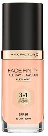 Max Factor Facefinity All Day Flawless Flexi-Hold 3in1 gruntas Maskuoklis Foundation SPF20 40, 30 ml
