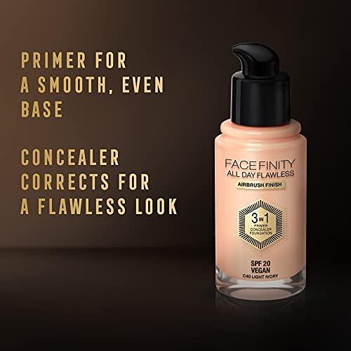 Max Factor Facefinity All Day Flawless Flexi-Hold 3in1 gruntas Maskuoklis Foundation SPF20 40, 30 ml