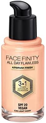 Max Factor Facefinity All Day Flawless Flexi-Hold 3in1 gruntas Maskuoklis Foundation SPF20 40, 30 ml
