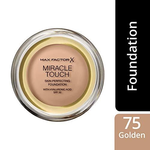"Max Factor Miracle Touch" kreminis arba skystas makiažo pagrindas Spf30 075 Golden