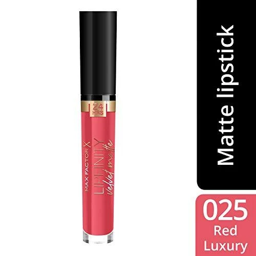 Max Factor Lipfinity Velvet Matte Lūpų dažai, 3,5 ml, spalva - 025 Red Luxury
