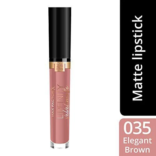 Max Factor Lipfinity Velvet Matte Lūpų dažai, 3,5 ml, spalva - 035 Elegant Brown