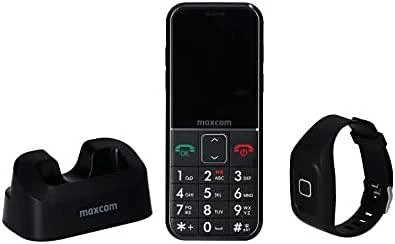 „Maxcom Comfort MM735“ su įkrovimo stotele + SOS apyranke juodos spalvos