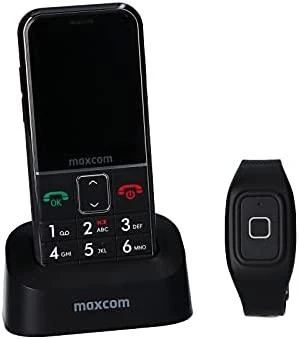 „Maxcom Comfort MM735“ su įkrovimo stotele + SOS apyranke juodos spalvos