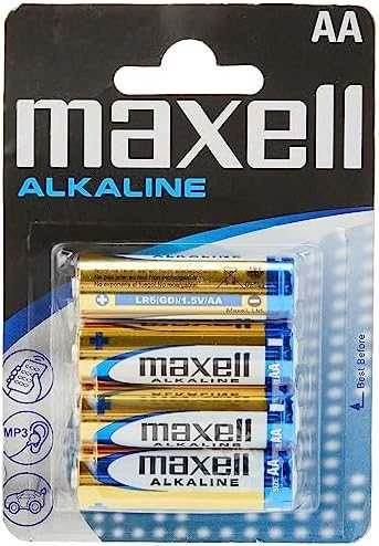 AA Baterijos - Maxell LR6, 4 Vnt. Mėlynos