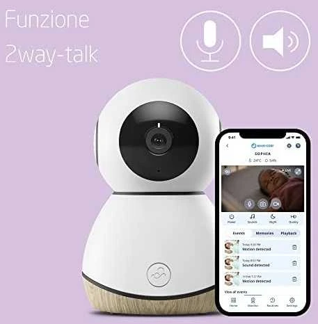 Maxi-Cosi See – internetinė kamera, WiFi HD kūdikių monitorius | Baltas mediena