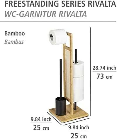 Stovas tualetiniam popieriui ir tualeto šepečiui RIVALTA, 3in1, bambukas, WENKO