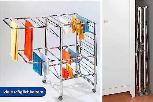 Wenko Steel Skalbinių džiovykla MOBILE sulankstoma, nerūdijančio plieno