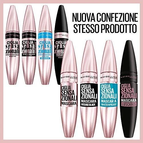 Maybelline Lash Sensational vandeniui atsparus blakstienų tušas su elastomeriniu dvipusiu lenktu šepetėliu 9,5ml