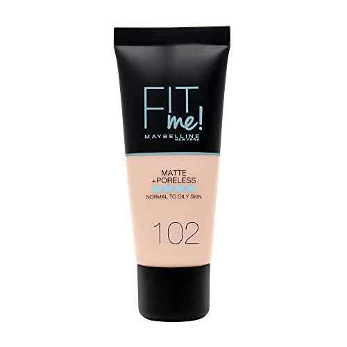 Maybelline Fit Me Matte & Poreless 102 Fair Ivory Vamzdelis Skystis 30 ml