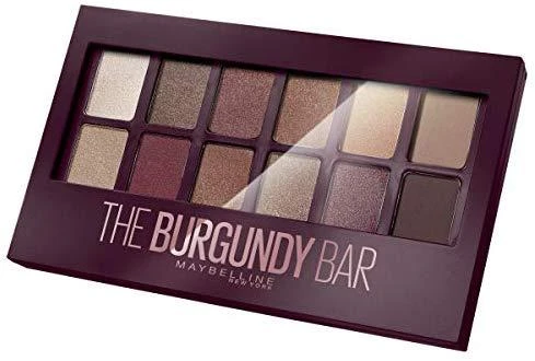 Maybelline MAY ES BURGUNDY BAR PALETTE NU 4 Burgun akių šešėliai Raudona Blizgučiai, Matinis