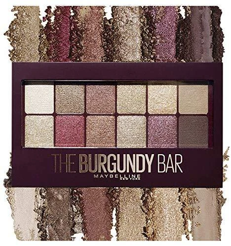 Maybelline MAY ES BURGUNDY BAR PALETTE NU 4 Burgun akių šešėliai Raudona Blizgučiai, Matinis