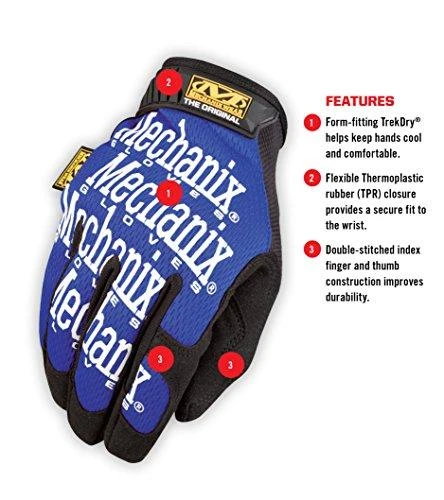 Mechanix Wear Pirštinės Mechanix The Original® mėlynos XL dydis. Velcro, dirbtinė oda, Treck Dry