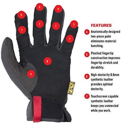 Mechanix Wear Pirštinės Mechanix FastFit® L dydis. Rauktas rankogalis, dirbtinė oda, TrekDry®