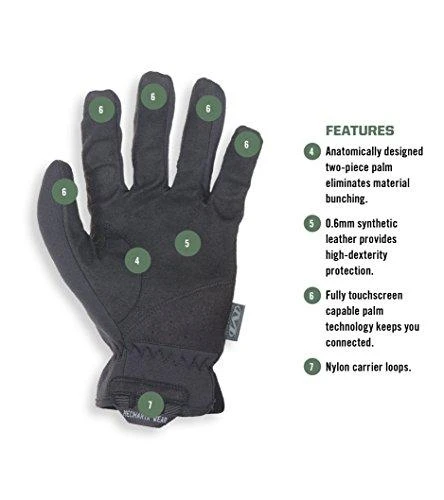 Mechanix Wear Pirštinės Mechanix FastFit® juodos, XXL dydis. Rauktas rankogalis, 0.6 mm dirbtinė oda, TrekDry®, touchscreen technologija