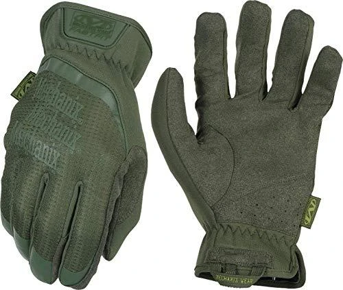 Mechanix Wear Pirštinės Mechanix FastFit® Olive Drab, žalios M dydis. Rauktas rankogalis, dirbtinė oda, TrekDry®