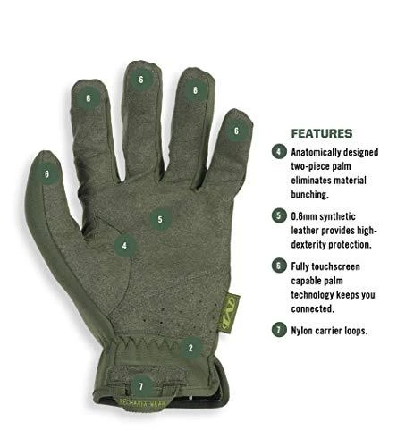 Mechanix FastFit pirštinių technologinė schema