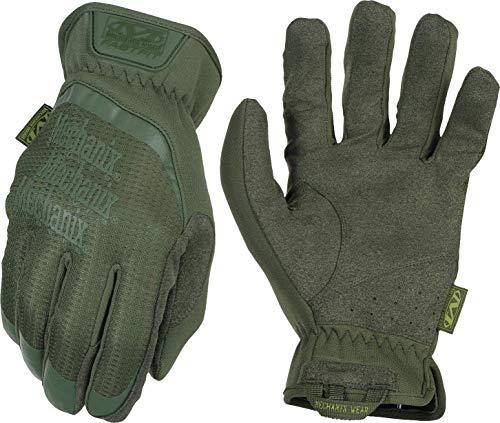 Mechanix Wear Pirštinės Mechanix FastFit® Olive Drab, žalios XL dydis. Rauktas rankogalis, dirbtinė oda, TrekDry®