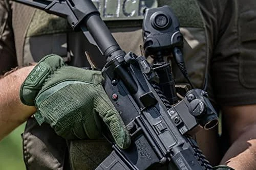 Mechanix Wear Pirštinės Mechanix FastFit® Olive Drab, žalios XXL dydis. Rauktas rankogalis, dirbtinė oda, TrekDry®