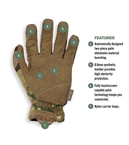 Mechanix Wear Pirštinės Mechanix FastFit® Multicam®, L dydis. Rauktas rankogalis, dirbtinė oda, TrekDry®, touchscreen technologija