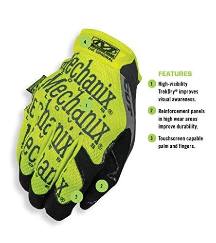 Mechanix Wear Pjūviams atsparios (5/D lygis delno srityje) apsauginės pirštinės Mechanix The Original® CR5 geltonos L dydis. Velcro, dirbtinė oda, TrekDry®, ryškios