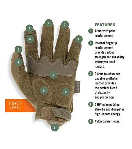 Mechanix Wear Pirštinės Mechanix M-Pact® Coyote 11/XL dydis. Velcro, TrekDry®, dirbtinė oda, delno, krumplių, Armortex®, pirštų apsauga, D30® apsauga nuo vibracijos