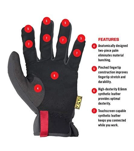 Mechanix Wear Pirštinės Mechanix FastFit® S dydis. Rauktas rankogalis, dirbtinė oda, TrekDry®