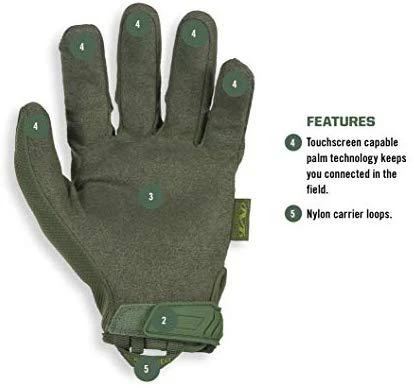 Mechanix Wear Pirštinės Mechanix The Original® Olive Drab L dydis. Velcro, dirbtinė oda, TrekDry®