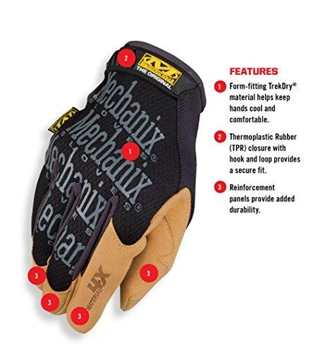 Mechanix Wear Pirštinės Mechanix The Original® 4X S dydis. Velcro, dirbtinė oda 4X, TrekDry®