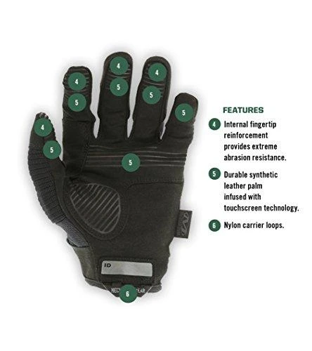 Mechanix Wear Pirštinės Mechanix M-Pact® 3 Covert juodos XXL dydis. Velcro, TrekDry®, dirbtinė oda, delno, krumplių, Armortex®, pirštų apsauga, D30® apsauga nuo vibracijos
