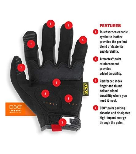 Mechanix Wear Pirštinės Mechanix M-Pact® 58 juodos L dydis. Velcro, TrekDry®, dirbtinė oda, delno, krumplių, Armortex®, pirštų apsauga, D30® apsauga nuo vibracijos