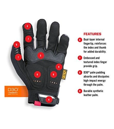 Mechanix Wear Pirštinės Mechanix M-Pact® 58 juodos XL dydis. Velcro, TrekDry®, dirbtinė oda, delno, krumplių, Armortex®, pirštų apsauga, D30® apsauga nuo vibracijos