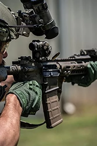 Mechanix Wear Pirštinės Mechanix M-Pact® Olive Drab L dydis. Velcro, TrekDry®, dirbtinė oda, delno, krumplių, Armortex®, pirštų apsauga, D30® apsauga nuo vibracijos