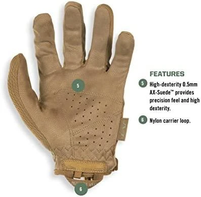 Mechanix Wear Pirštinės Mechanix Speclialty 0.5 Coyote M. 0,5mm storio delnas. Velcro, dirbtinė oda, TrekDry®, Lycra