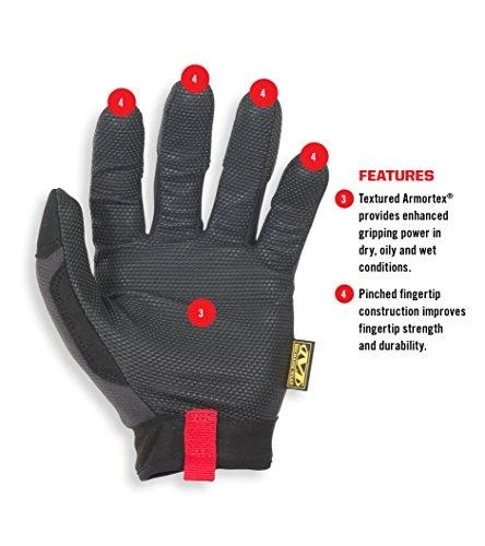 Mechanix Wear Pirštinės Mechanix Specialty Grip juodos/pilkos XXL dydis. Velcro, gumuotas delnas, Trek Dry