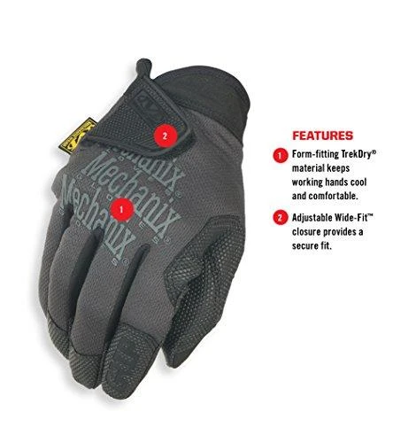 Mechanix Wear Pirštinės Mechanix Specialty Grip juodos/pilkos XXL dydis. Velcro, gumuotas delnas, Trek Dry