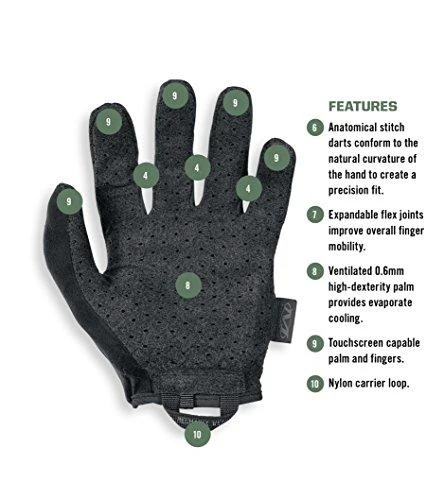 Mechanix Wear Pirštinės Mechanix SPECIALTY VENT, su skylutėmis ventiliacijai, juodos XXL dydis. Velcro, dirbtinė 0.6mm oda.touchscreen technologija