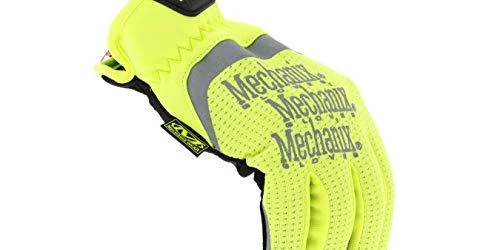 Mechanix Wear PirštinėsFastFit® HiViz geltonos 9/M dydis. Rauktas rankogalis, dirbtinė oda, TrekDry®, šviesą atspindintys užrašai