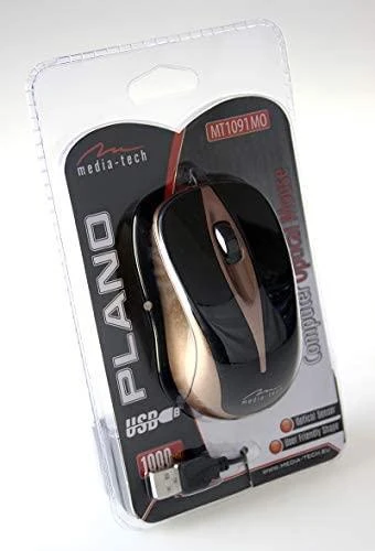 Itin ergonomiška optinė pelė Media-Tech PLANO MT1091MO, USB jungtis, 800DPI, ruda