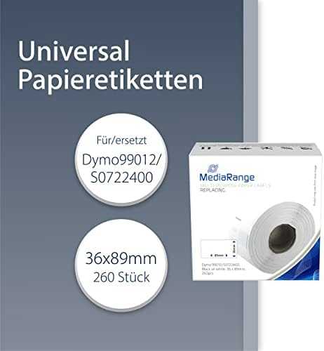 MediaRange ge taśma drukarska 36x89mm juoda-balta Dymo 99012/S0722400 260Stk