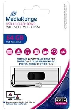 STICK 64GB MEDIARANGE MR917 3.2 Gen 1 Juodas/Sidabrinė