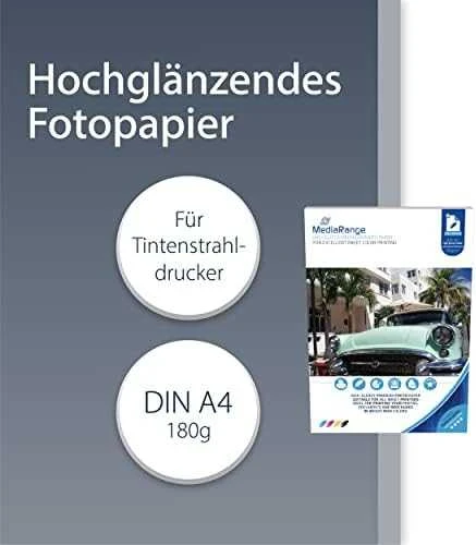 MediaRange Foto Papier hochglänzend DIN A4 180g 50 Blatt
